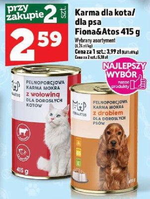 Karma dla kota/ dla psa Fiona&Atos 415 g różne smaki promocja w TOPAZ