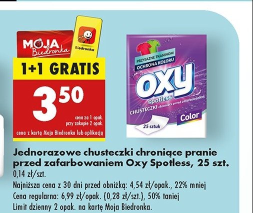 Chusteczki jednorazowe chroniące przed zafarbowaniem Oxy spotless promocja