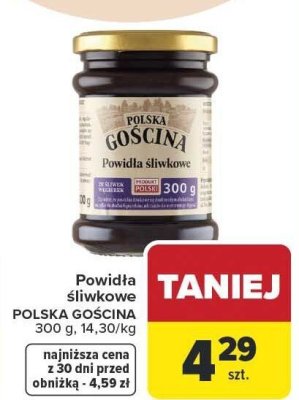 Powidła śliwkowe Polska Gościna promocja w Carrefour Market