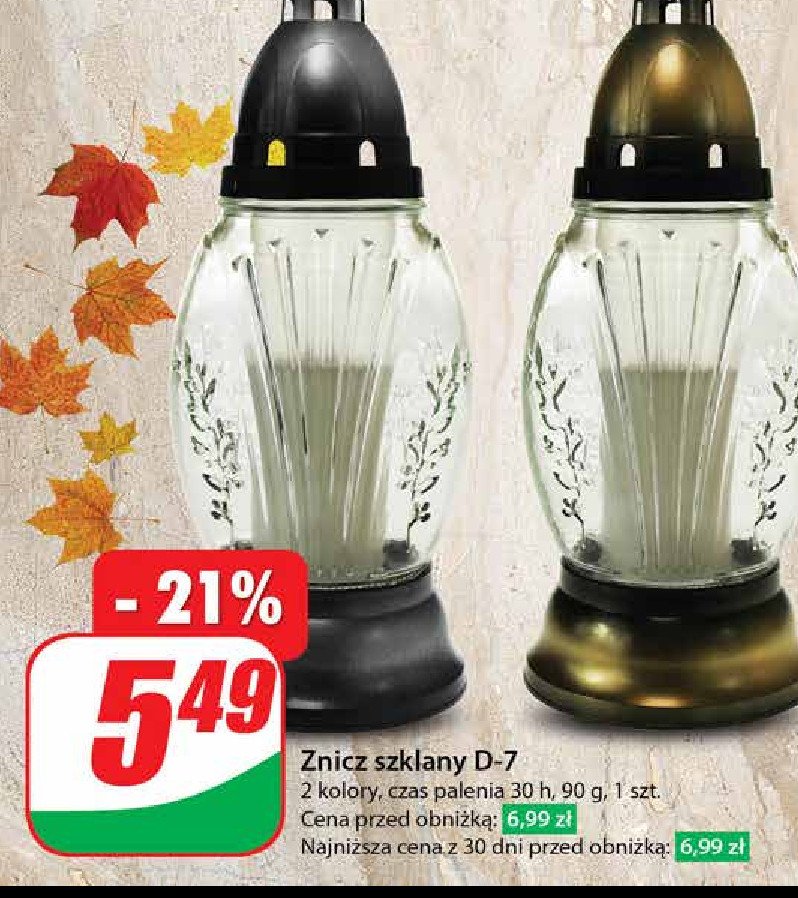 Znicz szklany d-7 promocja