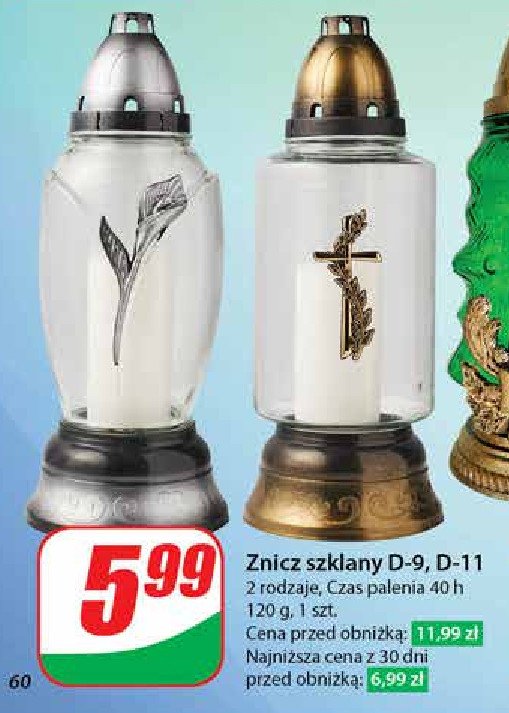 Znicz szklany d-9 promocja