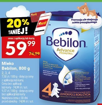 Mleko Bebilon, 800 g promocja w Twój Market