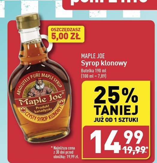 Syrop klonowy Maple joe promocja