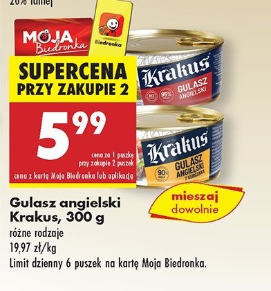 Gulasz z kurczaka Krakus animex promocja w Biedronka