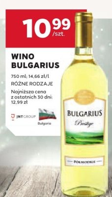 Wino Bulgarius różne rodzaje promocja w Stokrotka