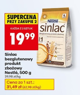 Produkt zbożowy Sinlac bezglutenowy Nestlé, 500 g promocja w Biedronka