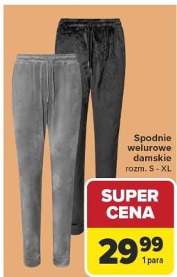 Spodnie welurowe damskie rozm. S - XL promocja w Carrefour