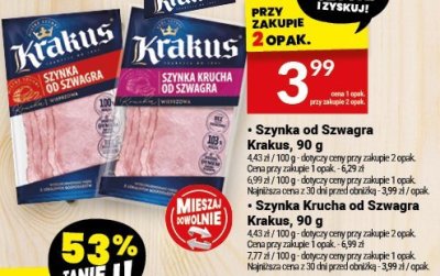 Szynka od Szwagra Krakus, 90 g promocja w Twój Market