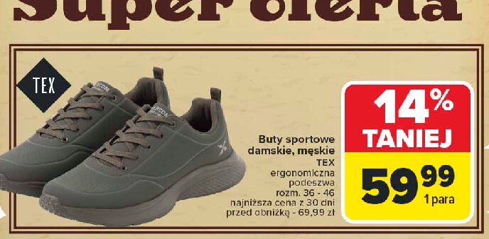 Buty sportowe Tex promocja w Carrefour