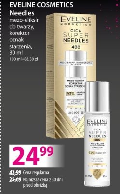 Mezo-eliksir do twarzy EVELINE COSMETICS Cica Super Needles 400 korektor oznak starzenia 30 ml promocja w Hebe
