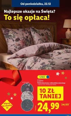 Pościel dwustronna z mikrowłókna satynowego Livarno promocja w Lidl