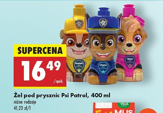 Żel pod prysznic psi patrol rubble promocja w Biedronka