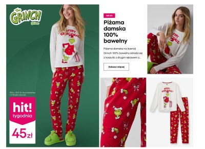 Piżama damska Grinch promocja w Pepco