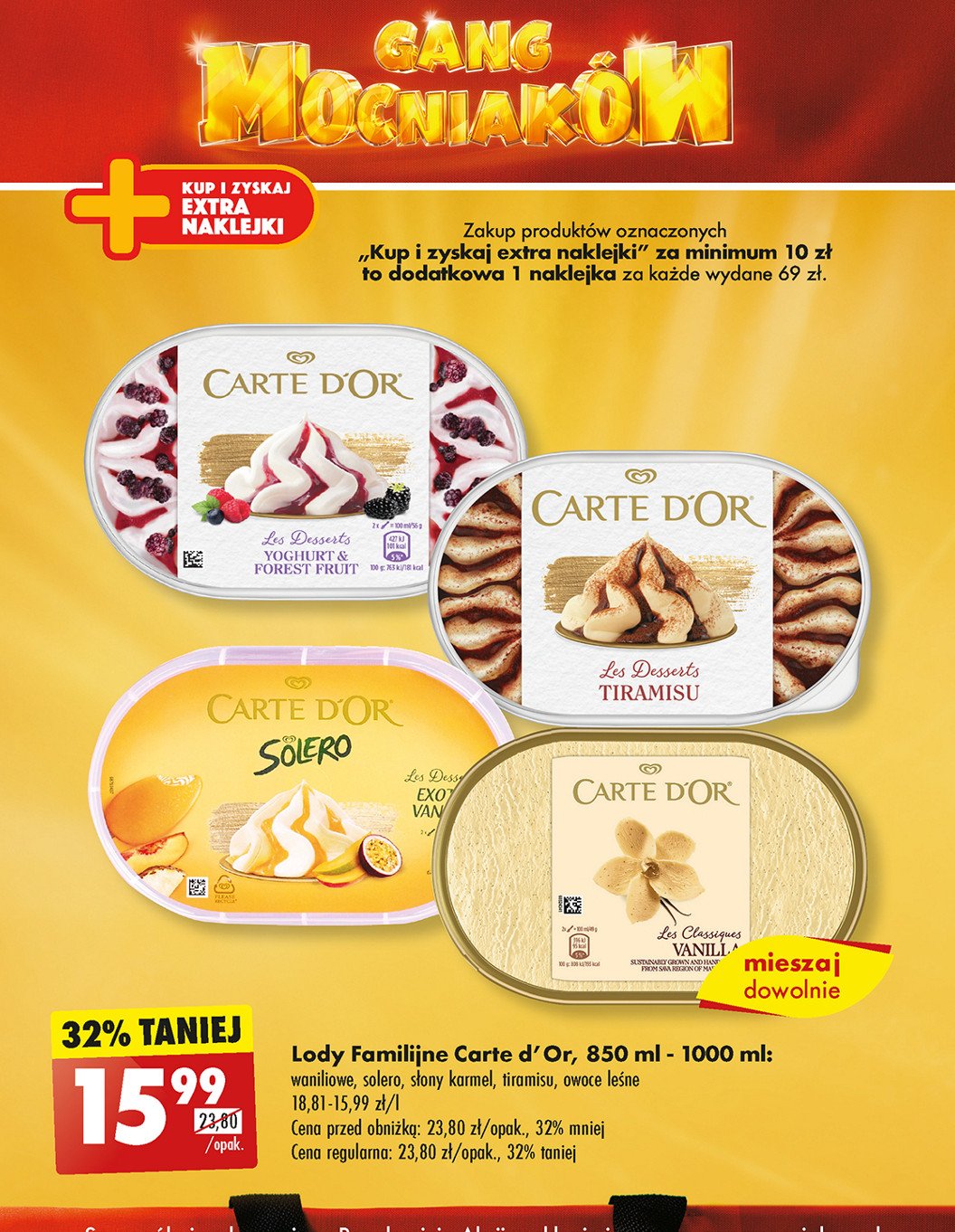 Lody tiramisu Algida carte d'or les desserts promocja