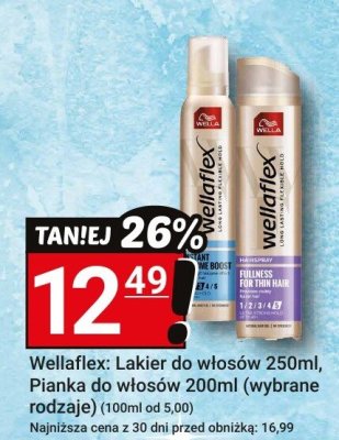Lakier do włosów 250ml, Pianka do włosów 200ml Wellaflex (wybrane rodzaje) promocja w Hitpol