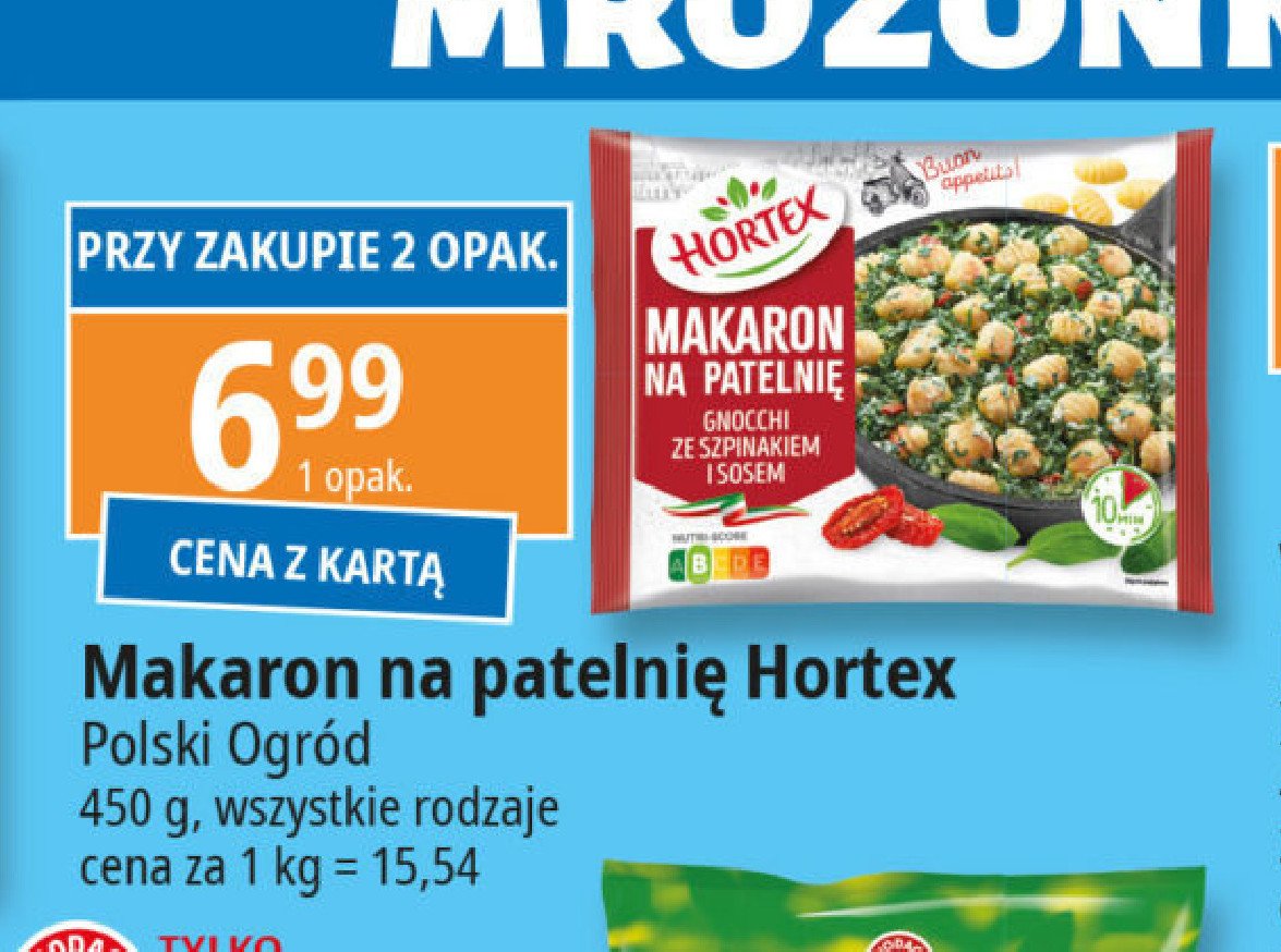 Makaron na patelnię gnocchi ze szpinakiem Hortex promocja