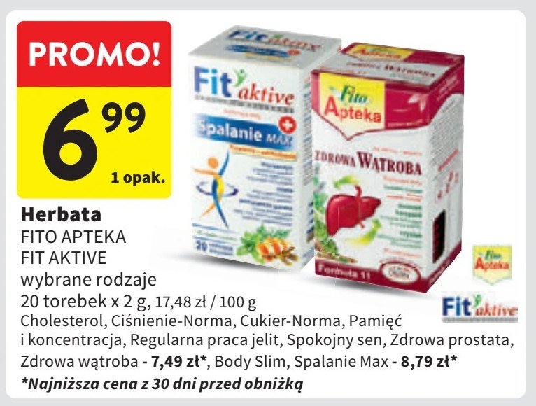 Herbata body slim Fit aktive promocja w Intermarche