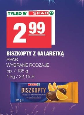 Biskopyt z galaretką Spar wybrane rodzaje promocja w SPAR