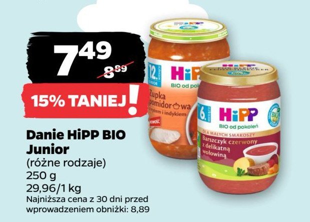 Barszczyk czerwony z delikatną wołowiną Hipp bio promocja