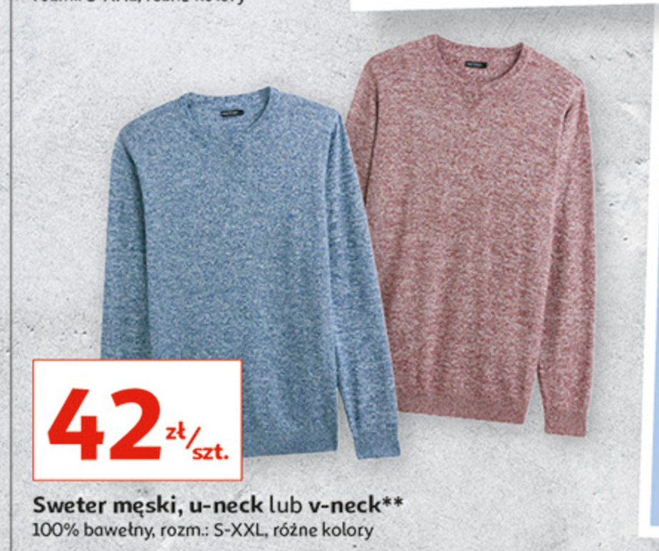 Sweter męski dekolt u s-xxl Auchan inextenso promocja