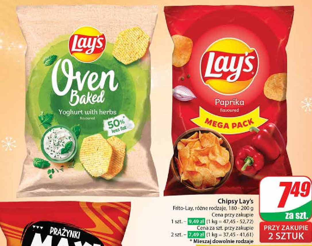 Chipsy pieczone jogurtowe z ziołami ogrodowymi Lay's prosto z pieca promocja