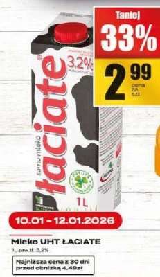 Mleko UHT ŁACIATE promocja w Supeco