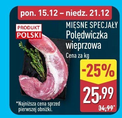 Polędwiczka wieprzowa promocja w Aldi