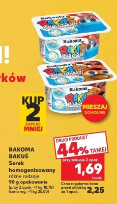 Serek homogenizowany Bakuś 90 g, różne rodzaje promocja w Kaufland