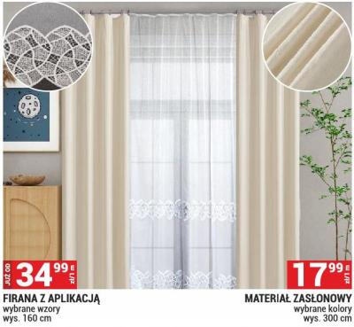 Materiał zasłonowy wys. 300 cm promocja w Merkury Market
