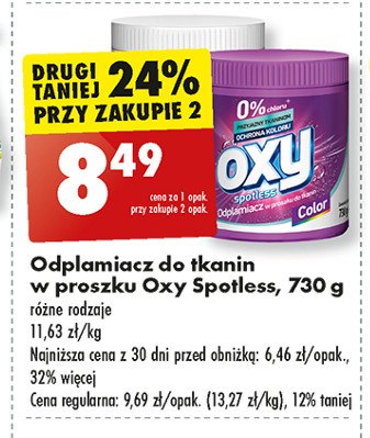 Odplamiacz w proszku white Oxy spotless promocja