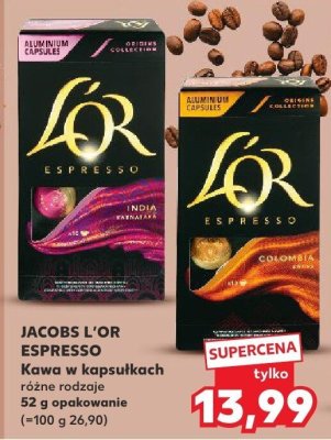 Kawa JACOBS L'OR ESPRESSO w kapsułkach różne rodzaje 52 g promocja w Kaufland