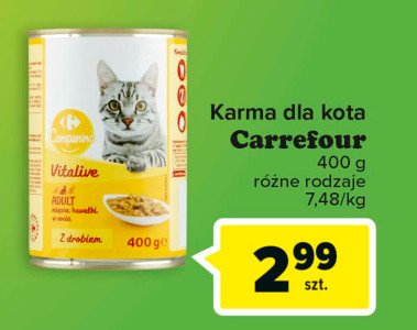 Karma dla kota z drobiem CARREFOUR COMPANINO promocja