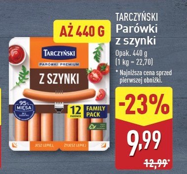 Parówki z szynki Tarczyński promocja w Aldi