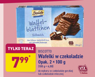 Wafelki w czekoladzie mlecznej Biscotto promocja