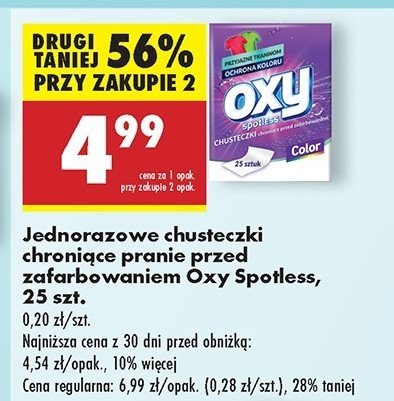 Chusteczki jednorazowe chroniące przed zafarbowaniem Oxy spotless promocja