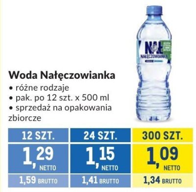 Woda Nałęczowianka różne rodzaje promocja w Makro