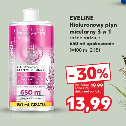 P艂yn micelarny hialuronowy Eveline facemed+ promocja