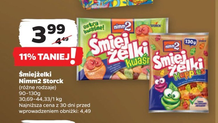 Żelki kwaśne Nimm2 śmiejżelki promocja w Netto