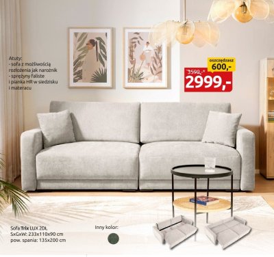Sofa Trix LUX 2DL promocja w Black Red White