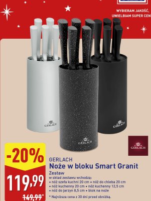 Noże w bloku Smart Granit GERLACH promocja w Aldi