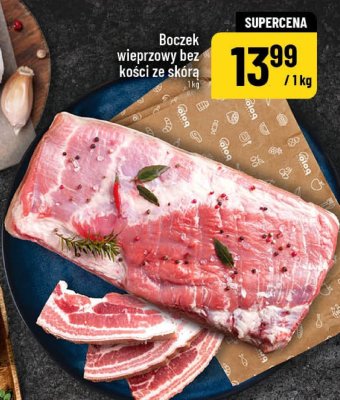 Boczek wieprzowy bez kości ze skórą promocja w POLOmarket