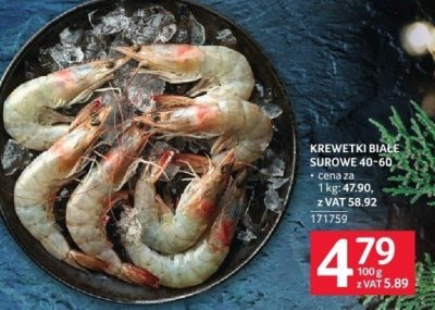 Krewetki białe surowe 40-60 promocja w Selgros