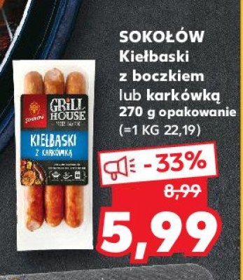 Kiełbaski z boczkiem Sokołów grill house promocja