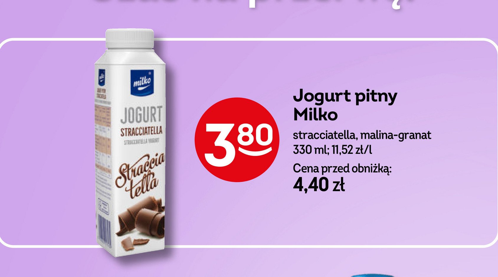 Jogurt malina z granatem Milko fun promocja w Żabka