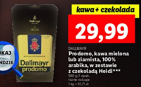 Kawa + czekolada heidi Dallmayr prodomo promocja