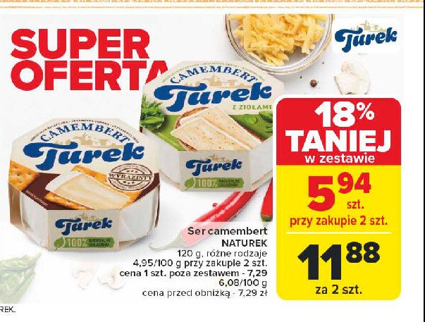 Camembert z ziołami TUREK Turek 123 promocja w Carrefour Market