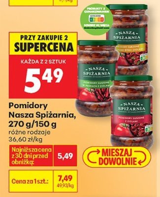 Pomidory Nasza Spiżarnia różne rodzaje promocja w Biedronka
