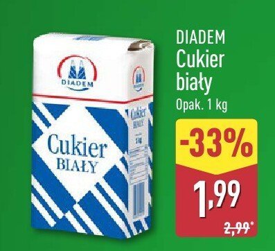 Cukier biały Diadem 1 kg promocja w Aldi