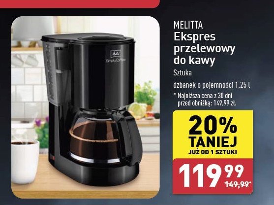 Ekspres przelewowy 1.25 l 1080w Melitta promocja