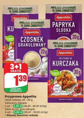 Przyprawa Appetita, różne rodzaje 3+1 GRATIS promocja w Dino